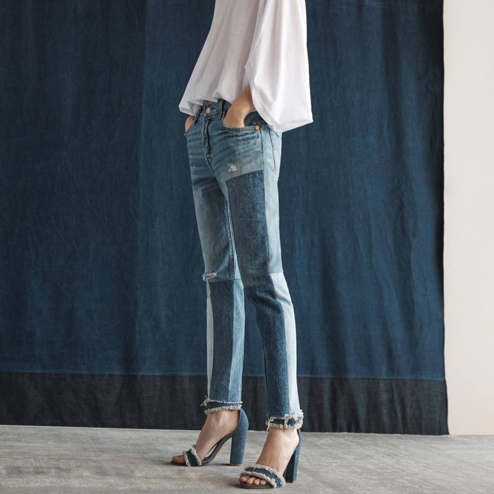 Levis's 501 High Rise Patched Denim